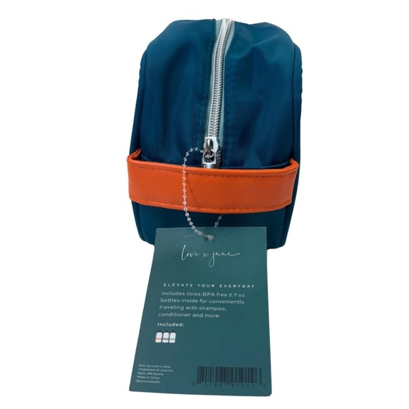 Teal Travel Toiletry Bag with Bottles - Picture 3 of 5